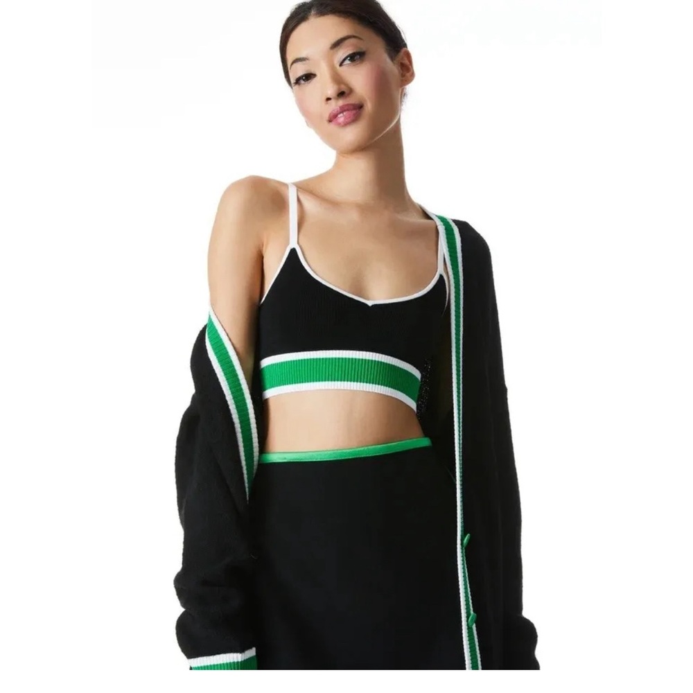 Alice + Olivia Maude color block knit bralette size small